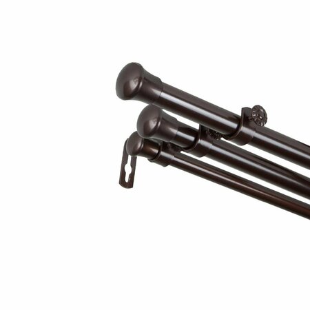 KD ENCIMERA 0.8125 in. Triple Curtain Rod with 120 to 170 in. Extension, Cocoa KD3176732